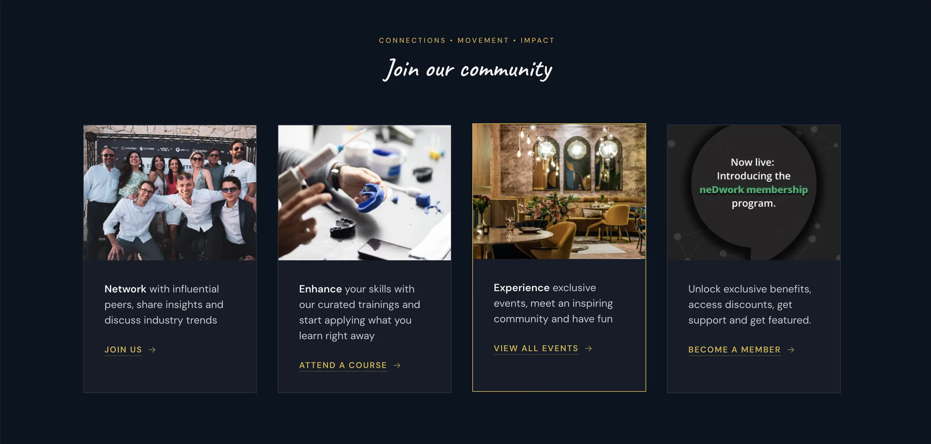 Site da neDwork: rede, formação, eventos e programa de membros.